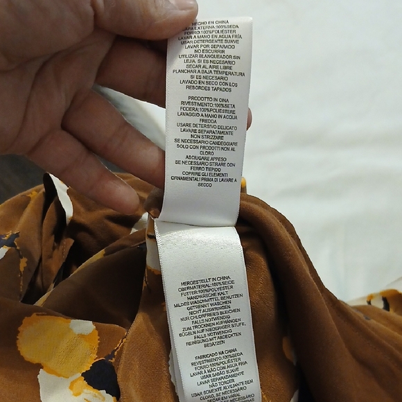 Equipment Floral Mini Dress in‎ Rust and Cream - Picture 10 of 11